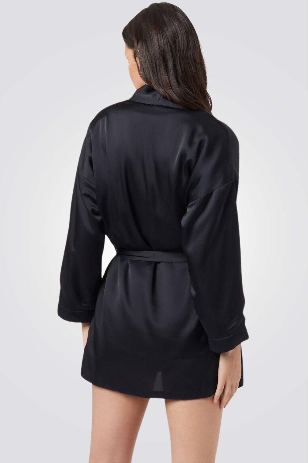 חלוק סאטן עם בטנת פליז NEW SIBERIAN שחור