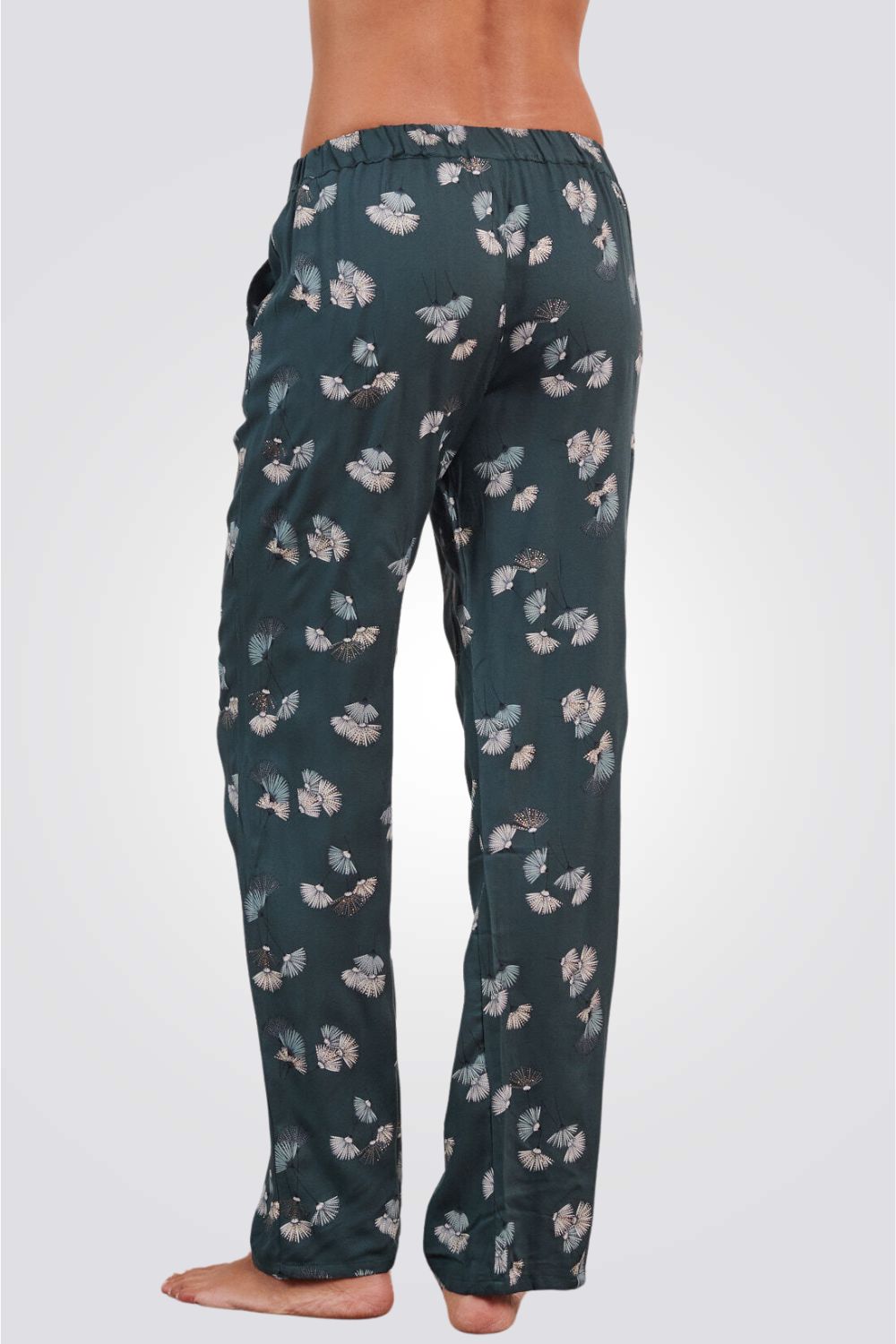 מכנסי פיג'מה ארוכים JUNE  בצבע ירוק