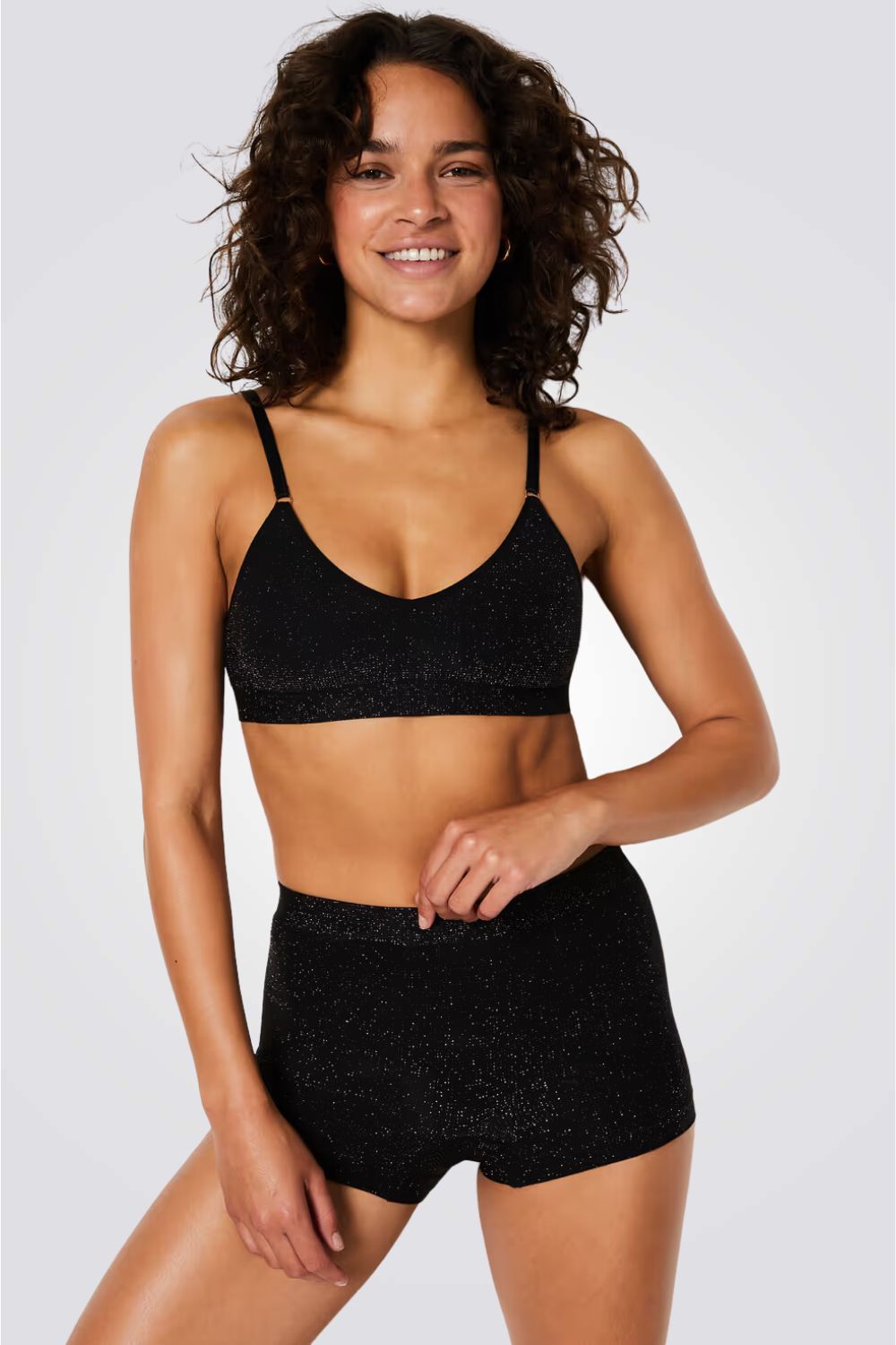 תחתוני בוקסר AMANDE SHINY בצבע שחור