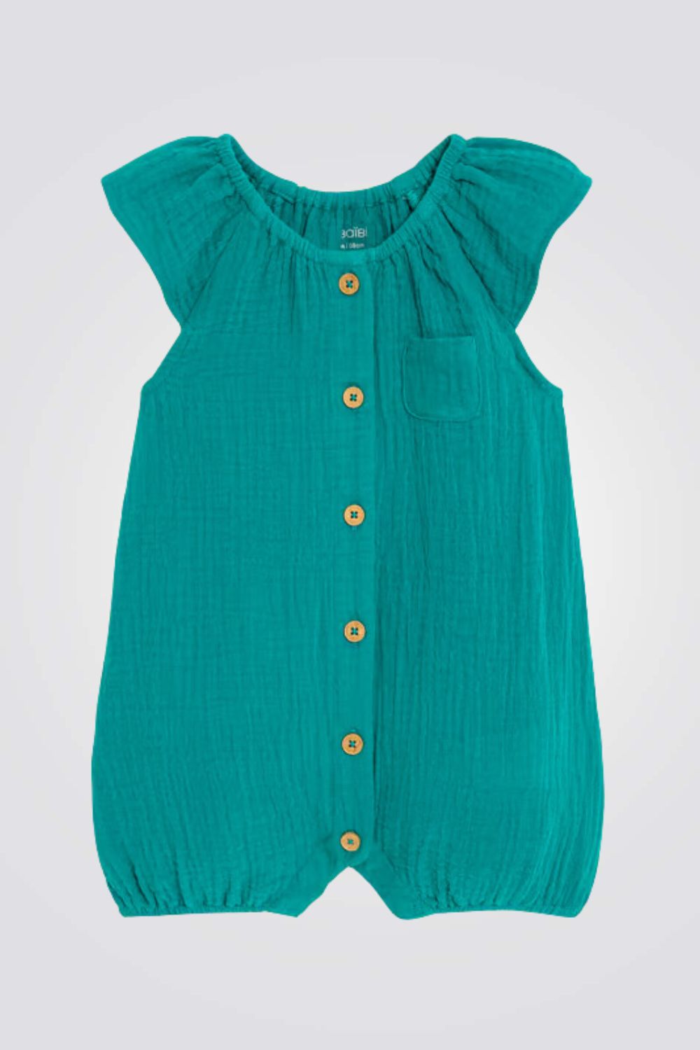 אוברול ירוק עם שרוולי מלמלה לתינוקות