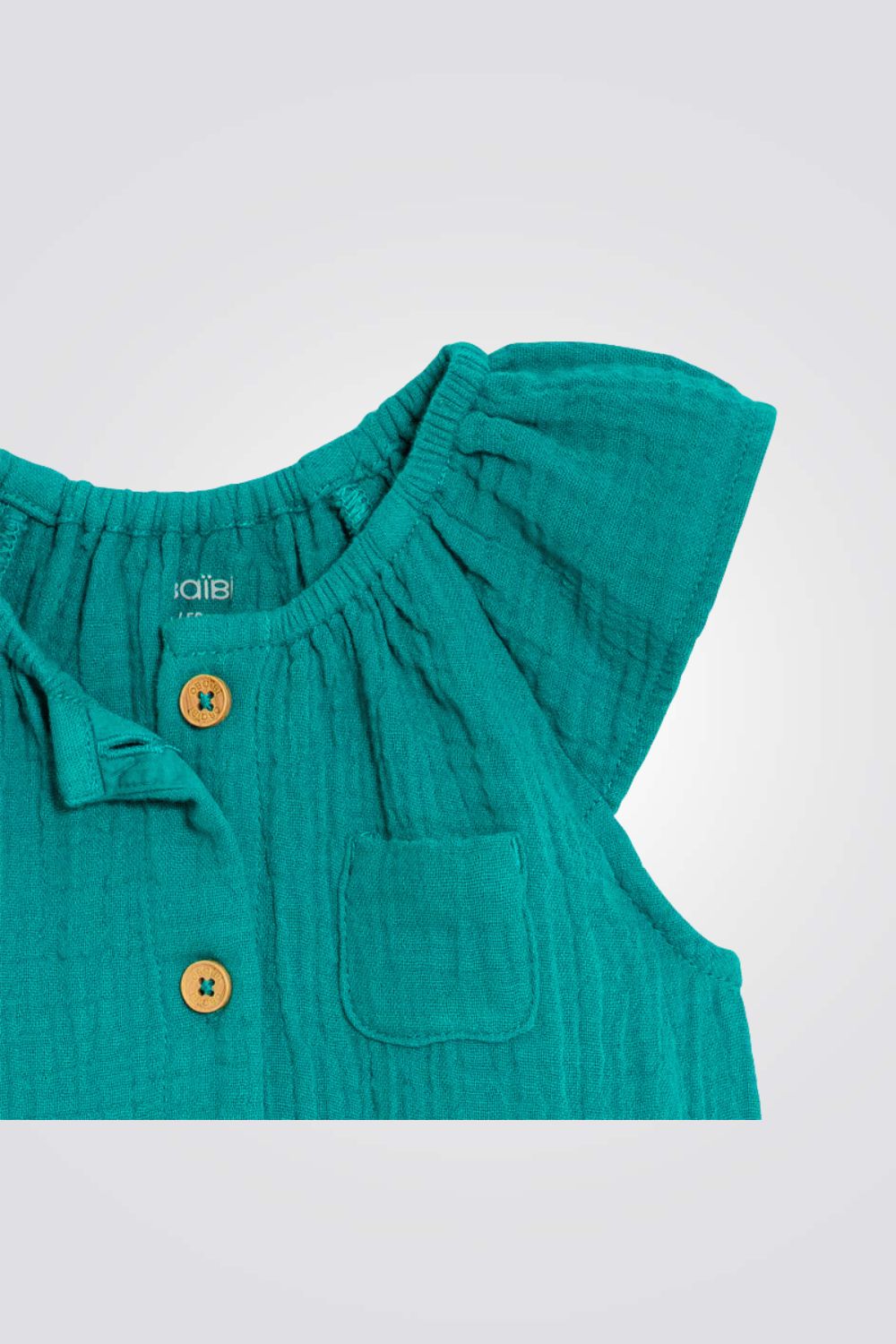 אוברול ירוק עם שרוולי מלמלה לתינוקות