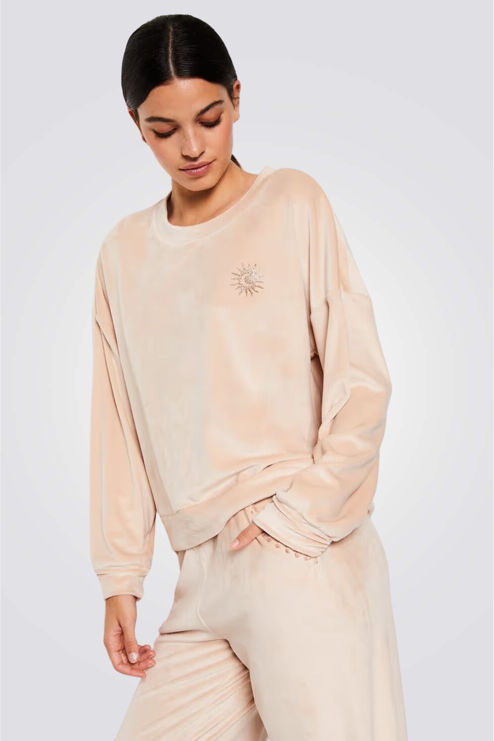 סווטשירט פיג'מה MAYLIE  בצבע בז'