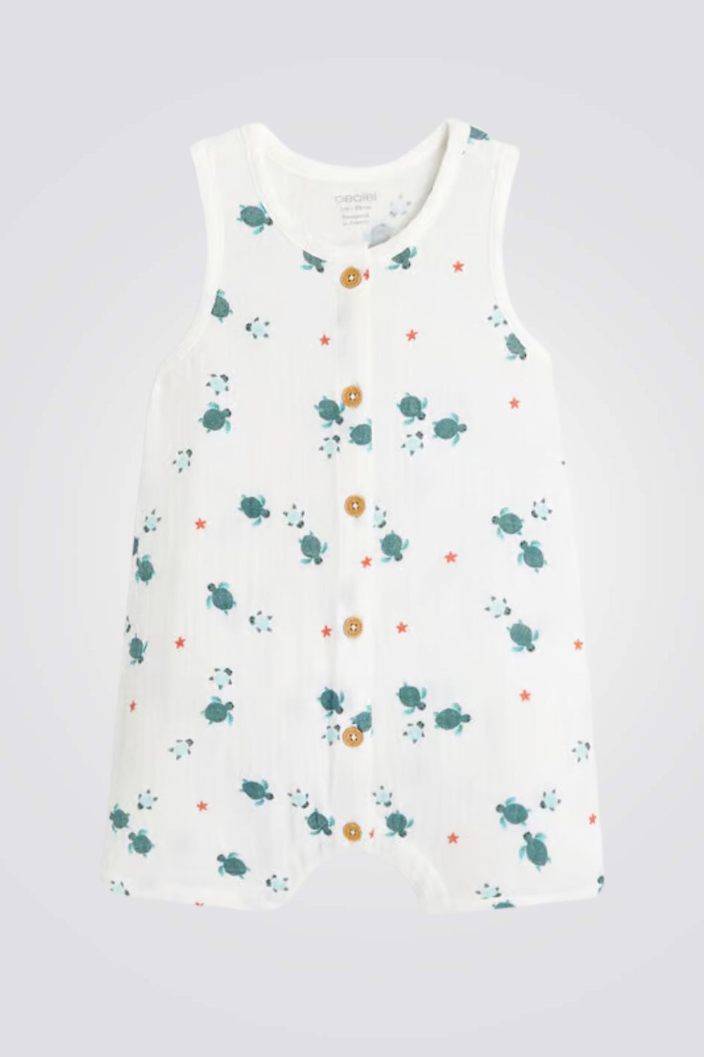 אוברול לבן ללא שרוולים לתינוקות