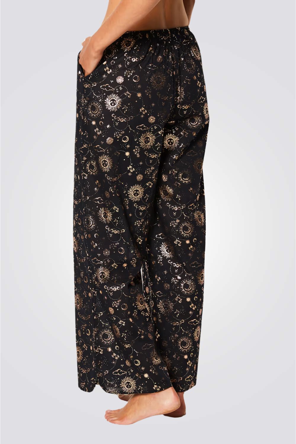 מכנסי פיג'מה ארוכים MAISSA  בהדפס זהוב