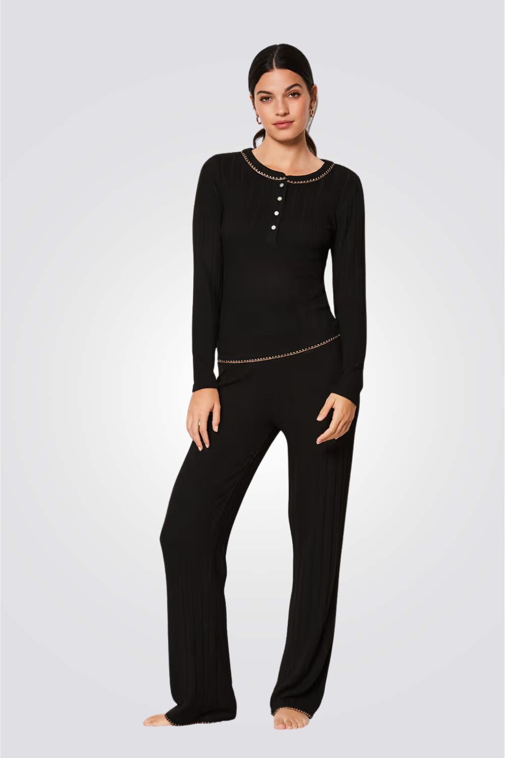 חולצת פיג'מה אורכה MAIDY  צאוורון עגול