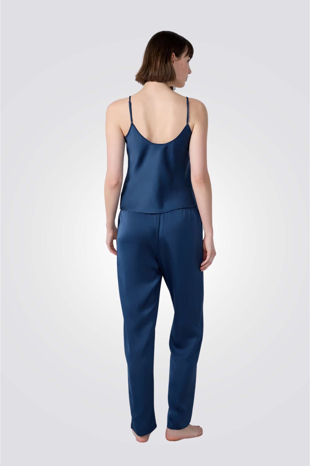 גופיית פיג'מה מסאטן GALAN בצבע כחול