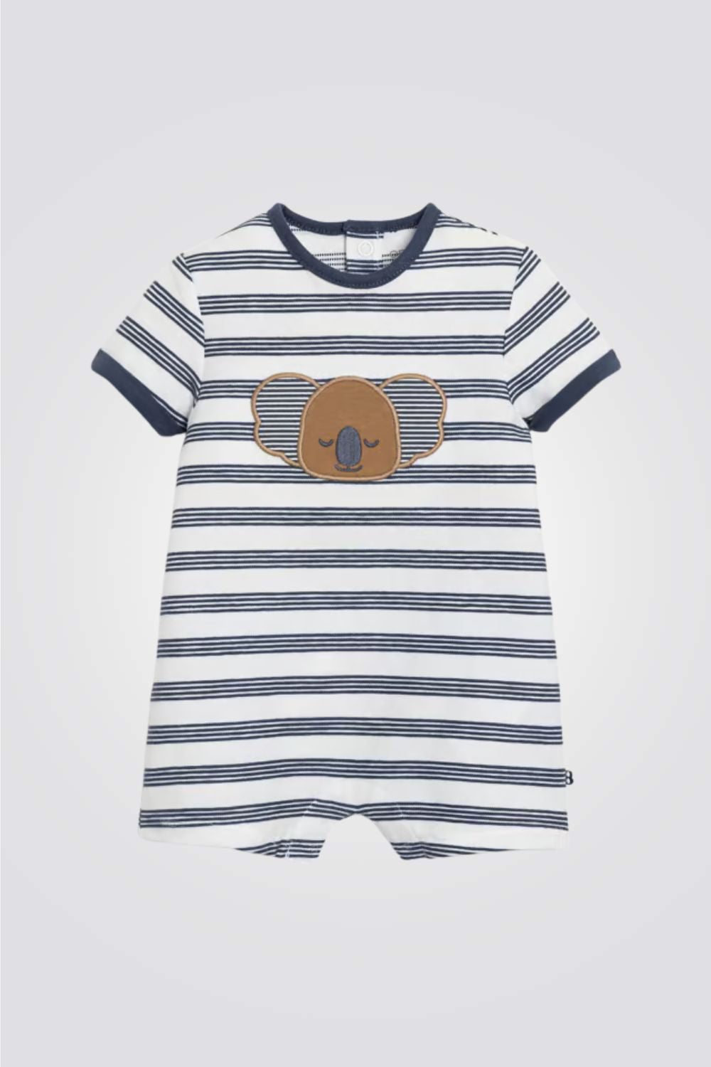 אוברול קצר עם פסים ודובון