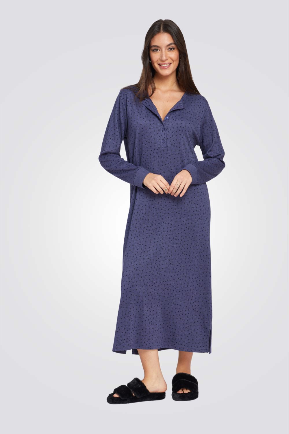 כותונת לילה בהדפס נקודות