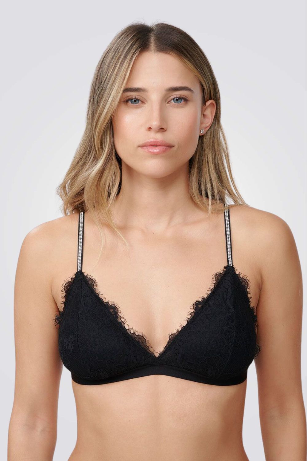 ברלט תחרה בשילוב כתפיות אבני חן