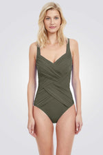 בגד ים שלם LATTICE בצבע חאקי