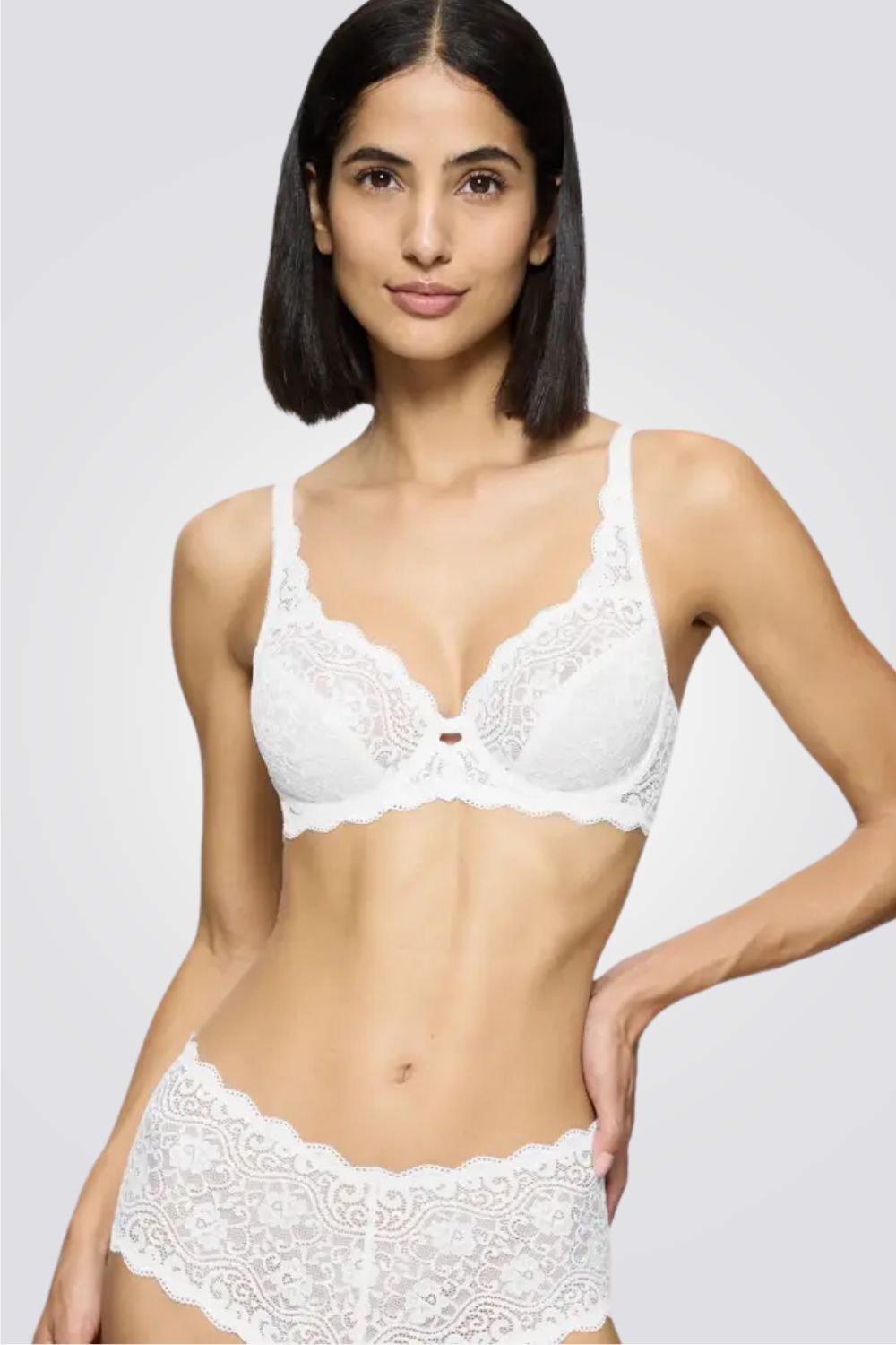 חזיית תחרה ללא ריפוד Amourette W לבן