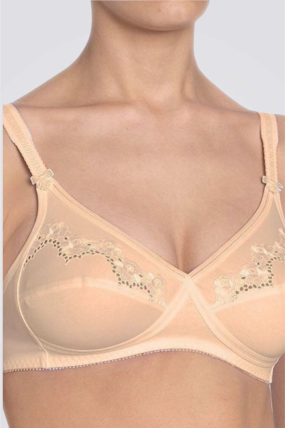 חזייה מרופדת ללא ברזל ELASTI CROSS + COTTON N בז'