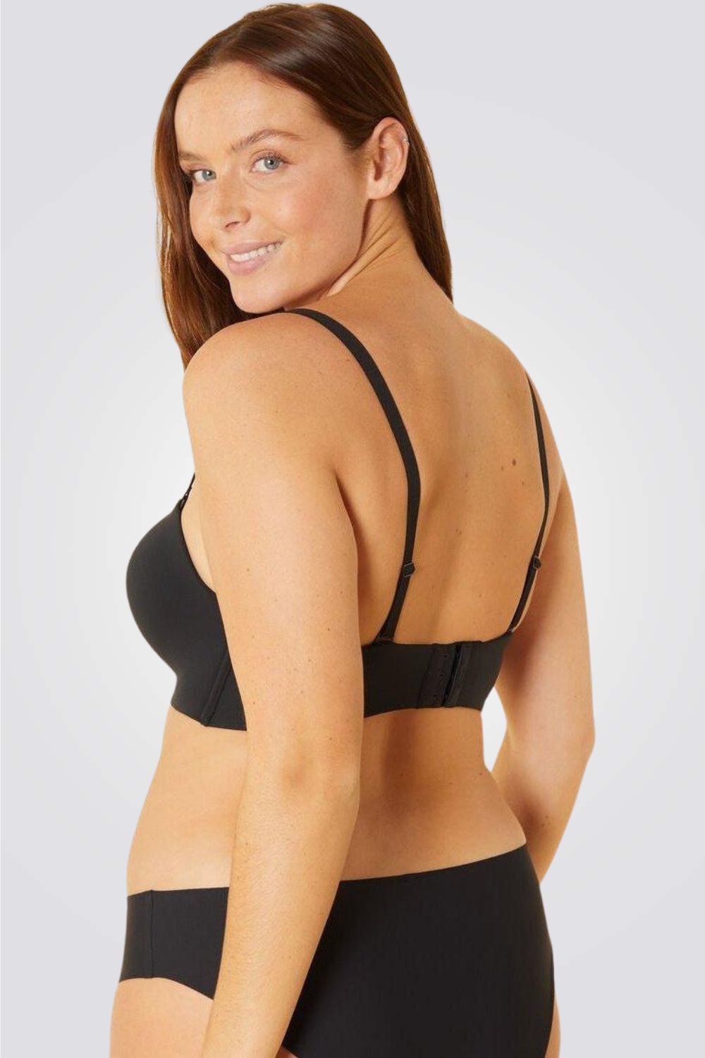 חזיית סטרפלס מיקרופייבר PURE FIT שחורה