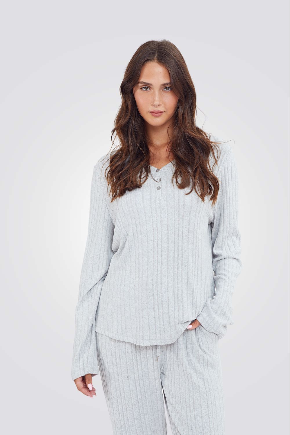 סט פיג'מה ריב לנשים