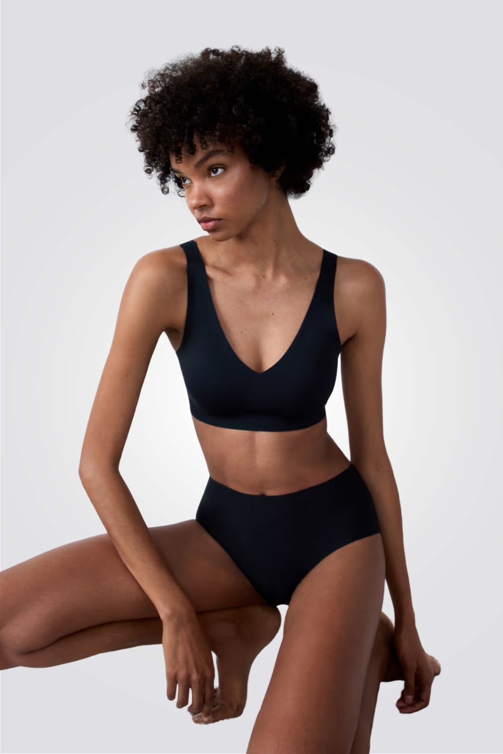 תחתוני בקיני גבוהים PURE FIT בצבע שחור