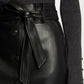 חצאית חגורה עור שחורה - 4