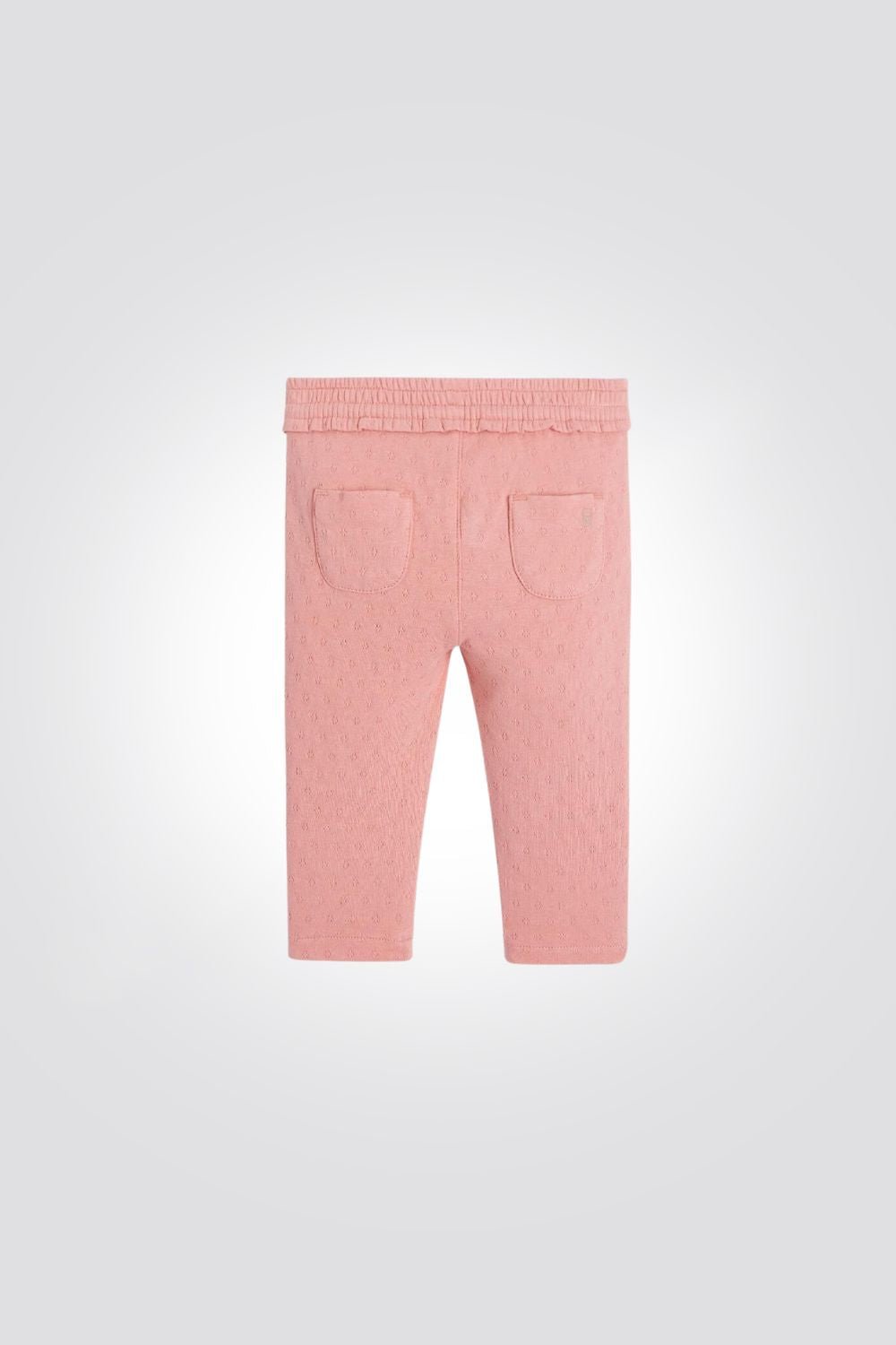 מכנסי טייץ סריג עם חגורה אלסטית בצבע ורוד