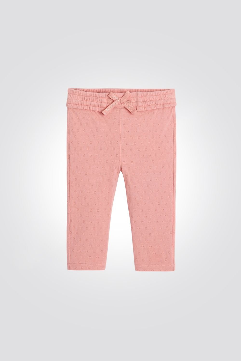 מכנסי טייץ סריג עם חגורה אלסטית בצבע ורוד