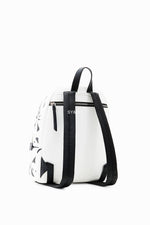 תיק גב לנשים דוגמאת פרחים בצבע לבן - MASHBIR//365