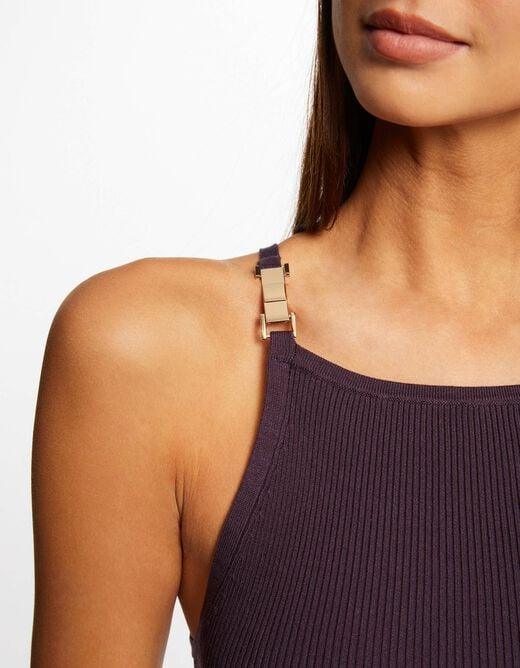 גופייה עם רצועות דקות בצבע סגול - MASHBIR//365