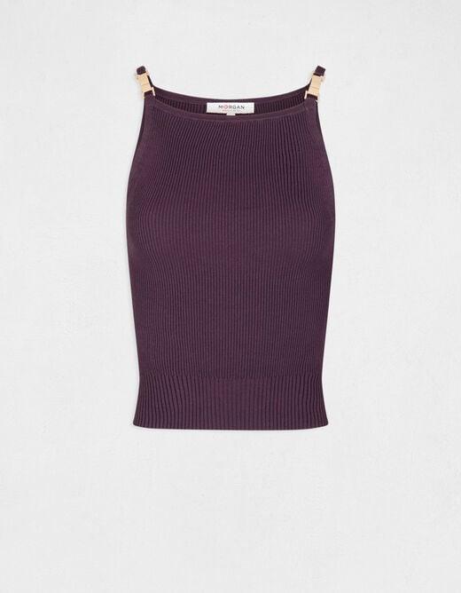 גופייה עם רצועות דקות בצבע סגול - MASHBIR//365