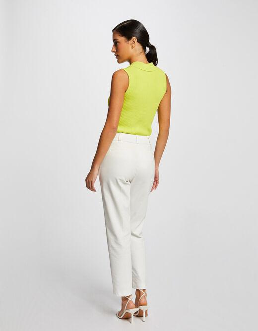 גופייה ללא שרוולים עם צווארון פולו בצבע צהוב - MASHBIR//365