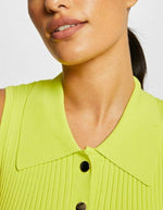 גופייה ללא שרוולים עם צווארון פולו בצבע צהוב - MASHBIR//365