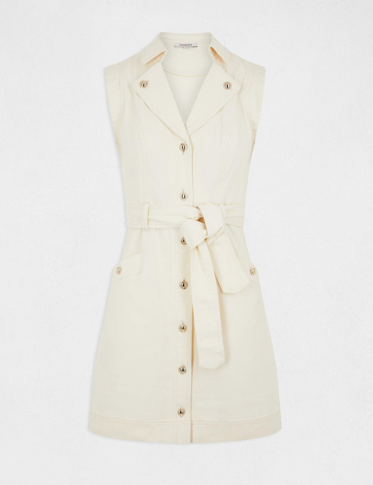 שמלת כפתורים בצבע אוף וויט - MASHBIR//365