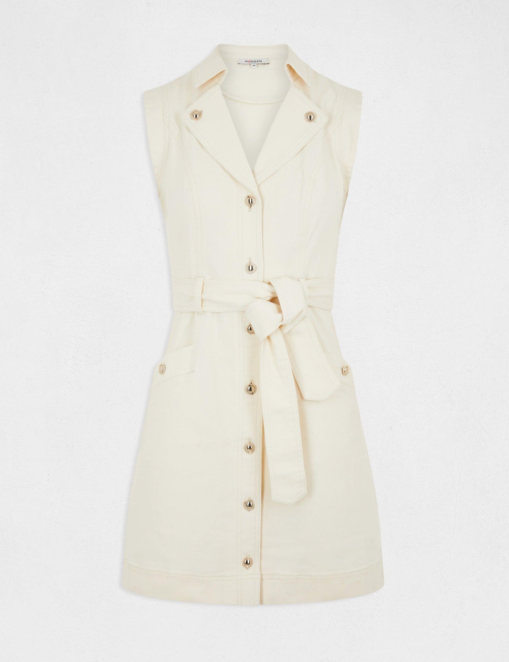 שמלת כפתורים בצבע אוף וויט - MASHBIR//365