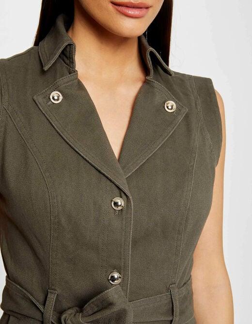 שמלת כפתורים בצבע ירוק זית - MASHBIR//365