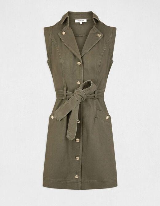 שמלת כפתורים בצבע ירוק זית - MASHBIR//365