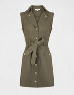 שמלת כפתורים בצבע ירוק זית - MASHBIR//365