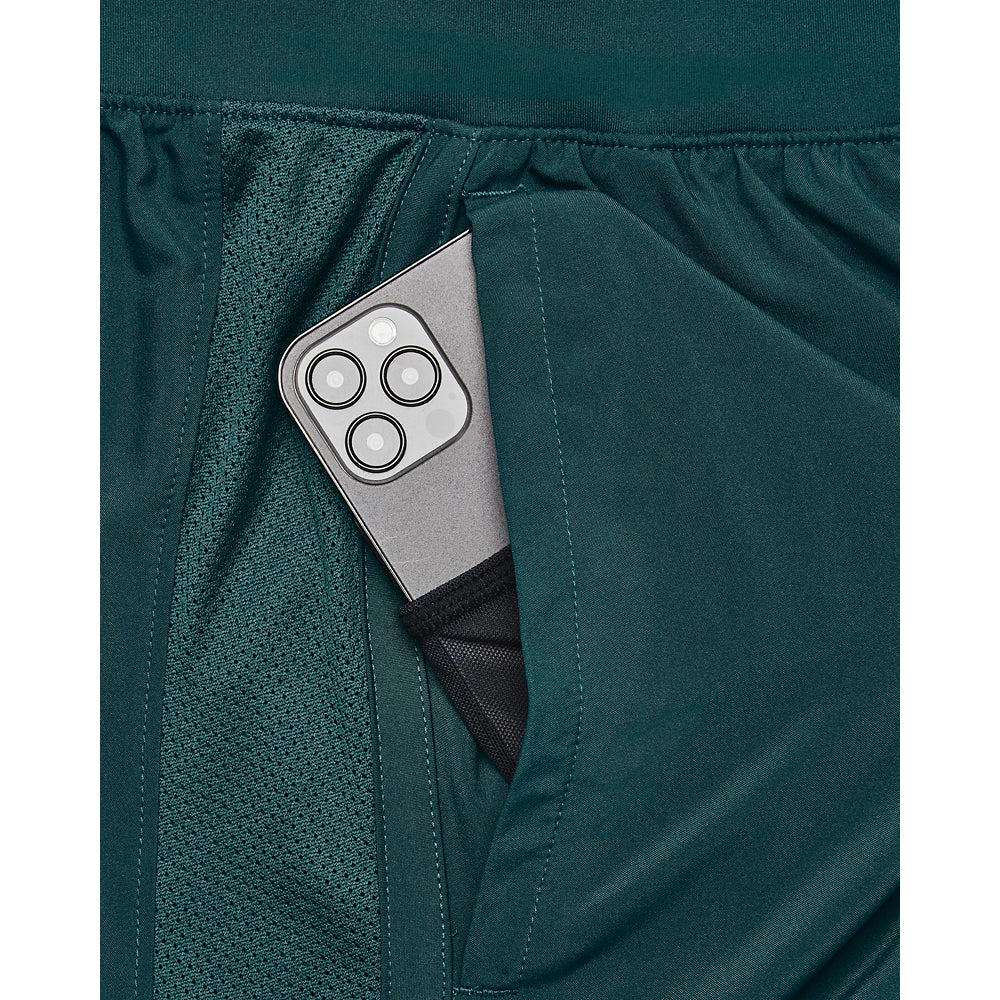 מכנסיים קצרים לגברים LAUNCH 5 2-IN-1 בצבע ירוק