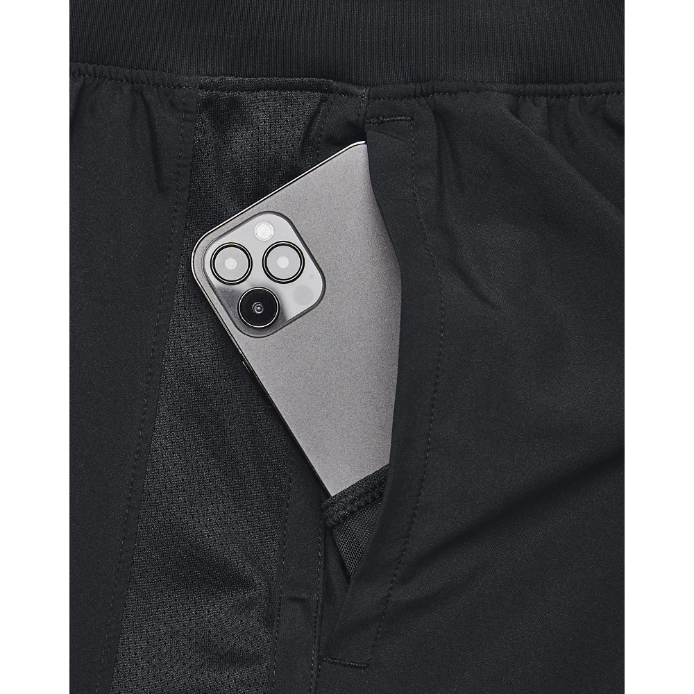מכנסיים קצרים לגברים LAUNCH 7   2-IN-1 בצבע שחור