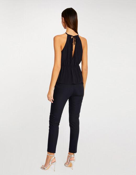 טופ קולר עם רצועת שרשרת בצבע נייבי - MASHBIR//365