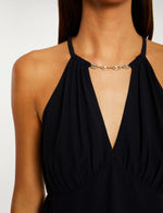 טופ קולר עם רצועת שרשרת בצבע נייבי - MASHBIR//365