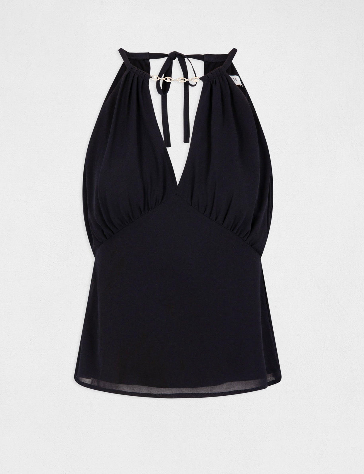 טופ קולר עם רצועת שרשרת בצבע נייבי - MASHBIR//365