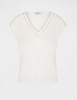 טישירט קצרה לנשים בצבע OFF WHITE - MASHBIR//365