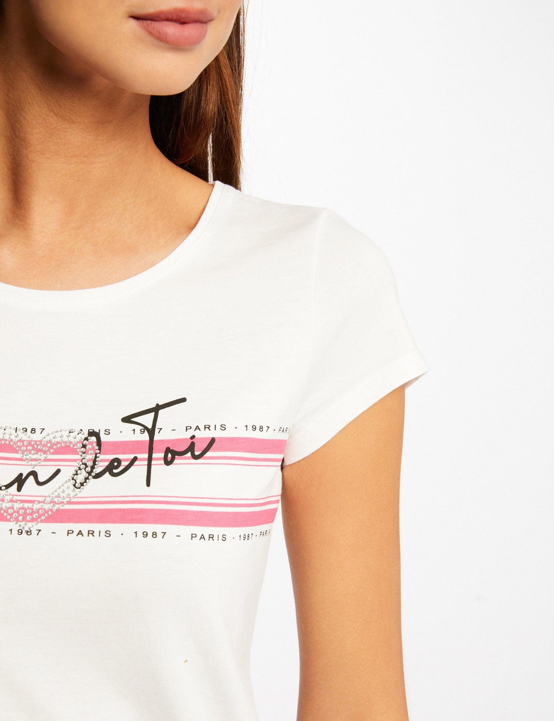 טישירט קצרה לנשים בצבע לבן - MASHBIR//365