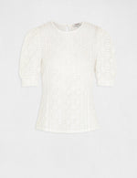 חולצת תחרה קצרה לנשים בצבע לבן - MASHBIR//365