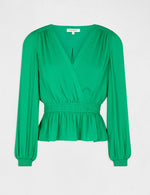 חולצת מעטפת לנשים בצבע ירוק - MASHBIR//365