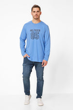 חולצה ארוכה עם הדפס גרפי בצבע תכלת - MASHBIR//365