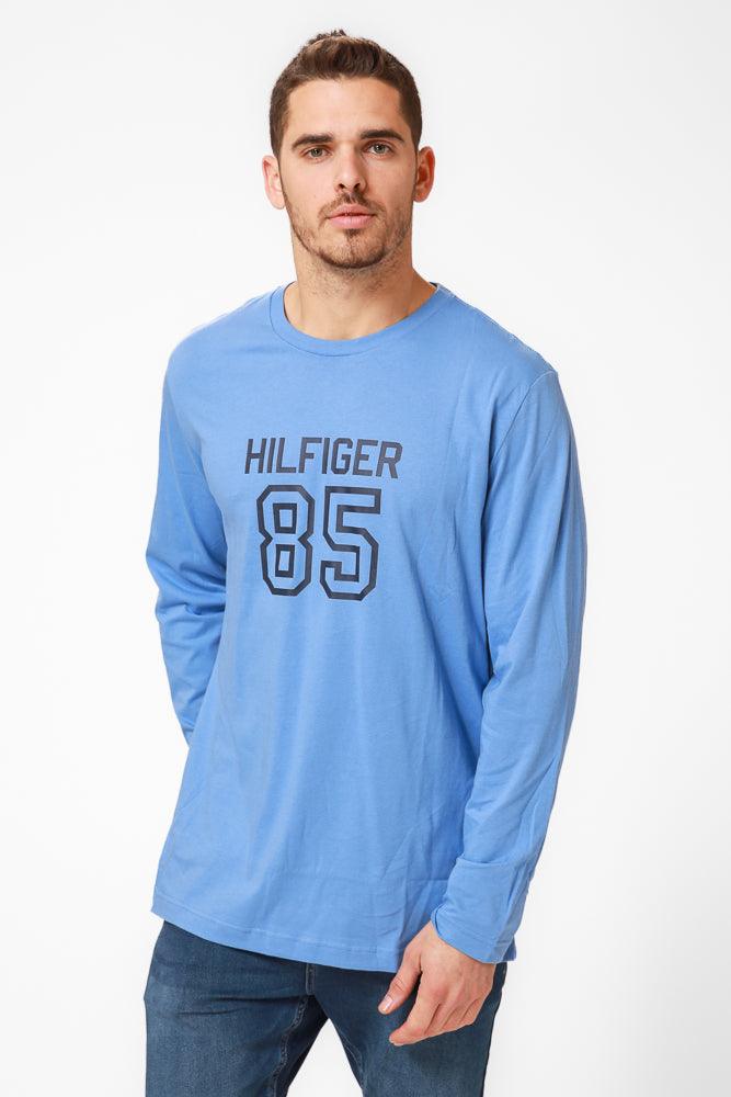 חולצה ארוכה עם הדפס גרפי בצבע תכלת - MASHBIR//365