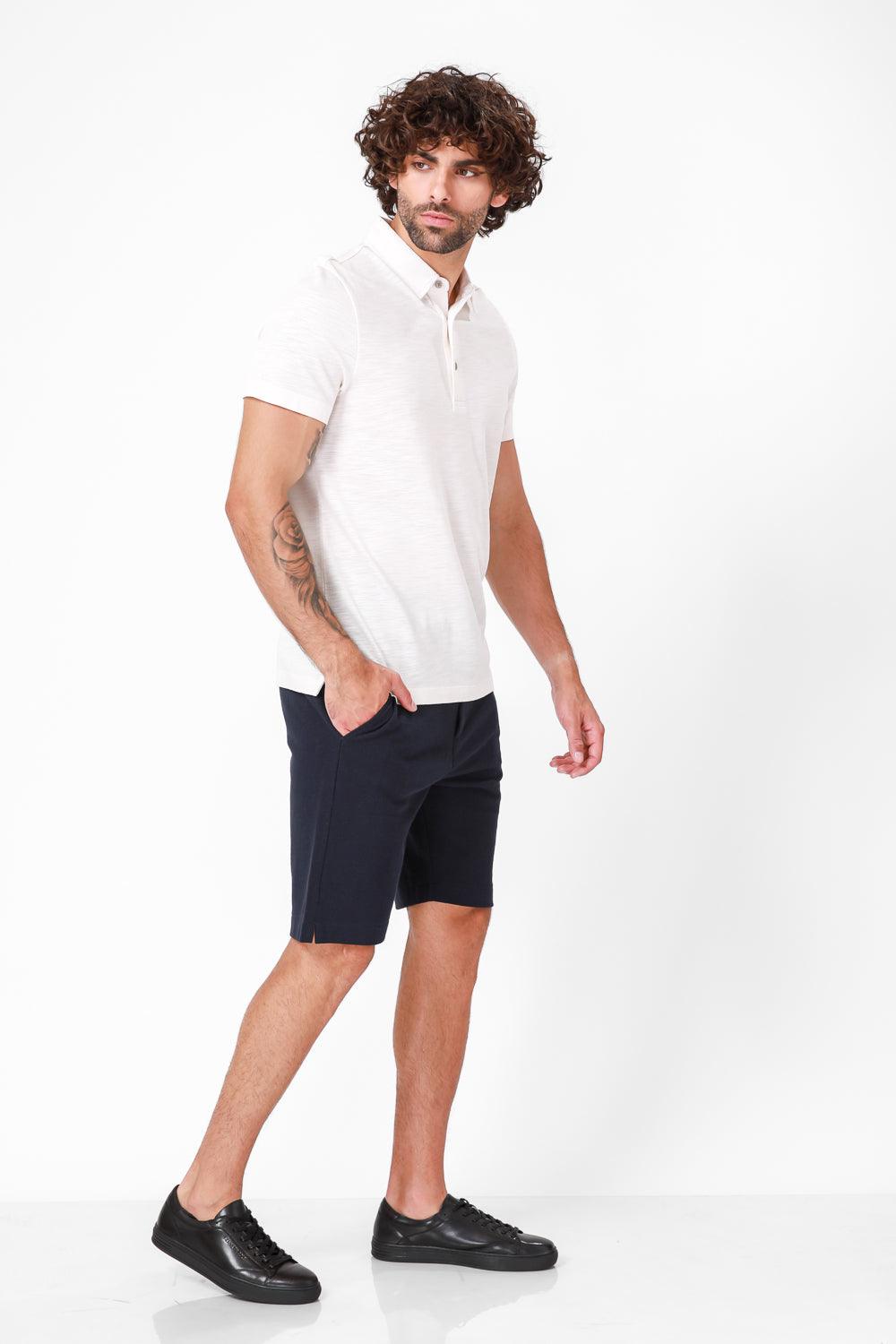 חולצת קצרה פולו צבע לבן - MASHBIR//365