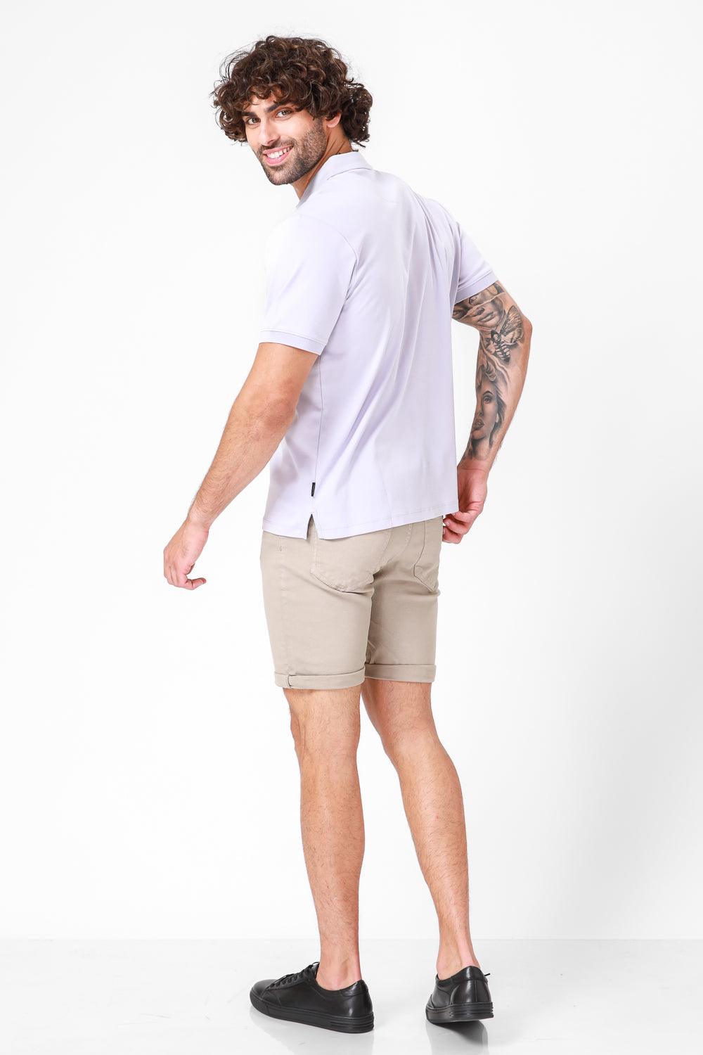 חולצת פולו קצרה צבע לילך - MASHBIR//365