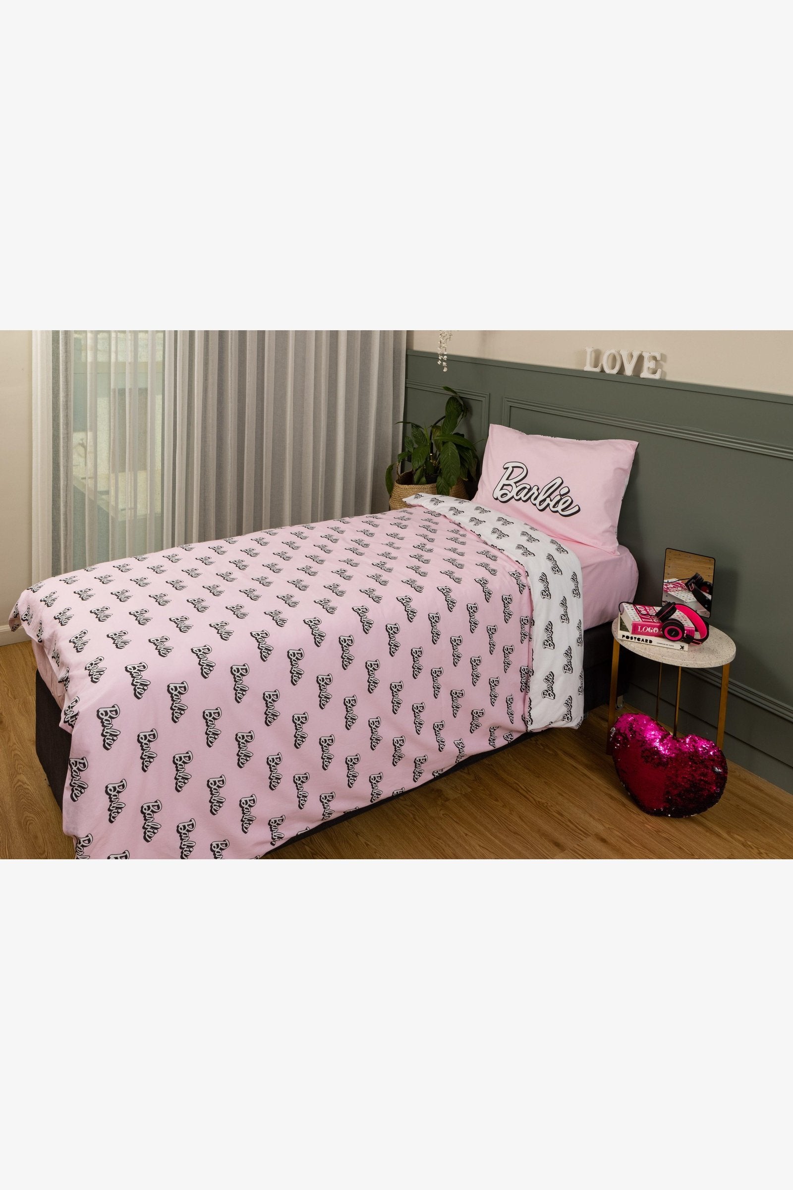 סט מצעים 120/200 מיטת וחצי כותנה דגם BARBIE - MASHBIR//365