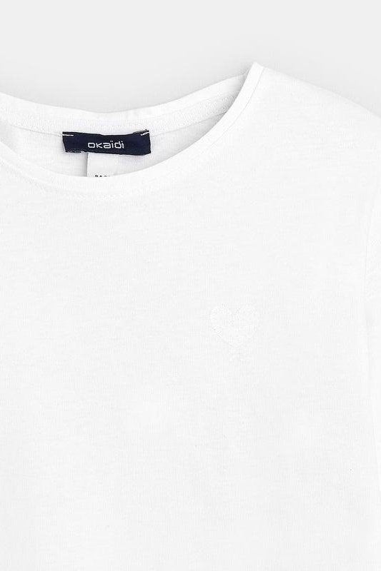 חולצה הדפס לב בצבע לבן לילדות - MASHBIR//365