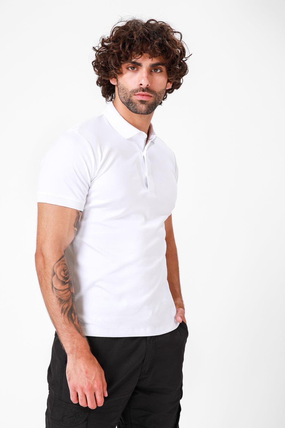 חולצת פולו קצרה צבע לבן - MASHBIR//365