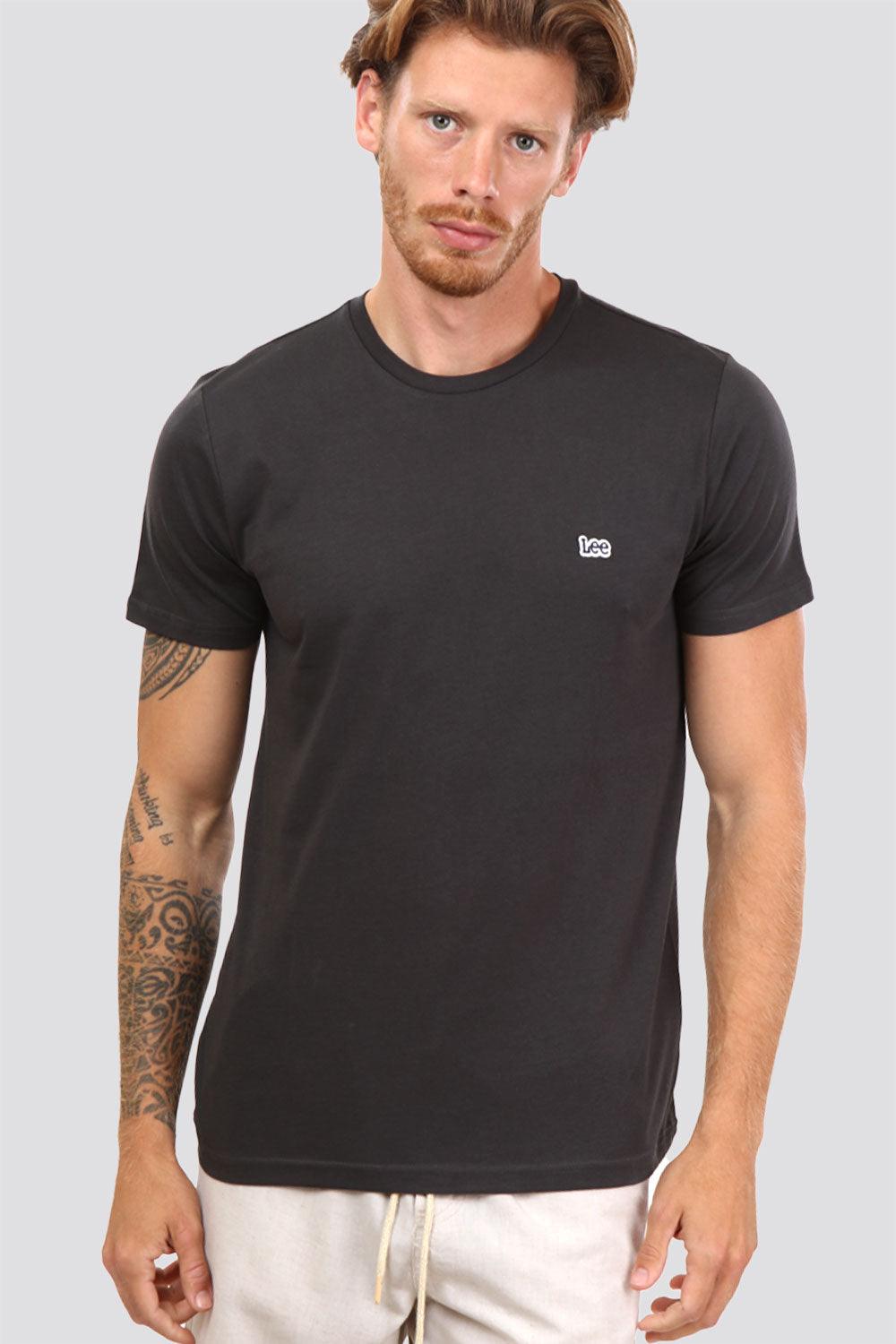 טישירט אפור כהה לוגו רקום - MASHBIR//365