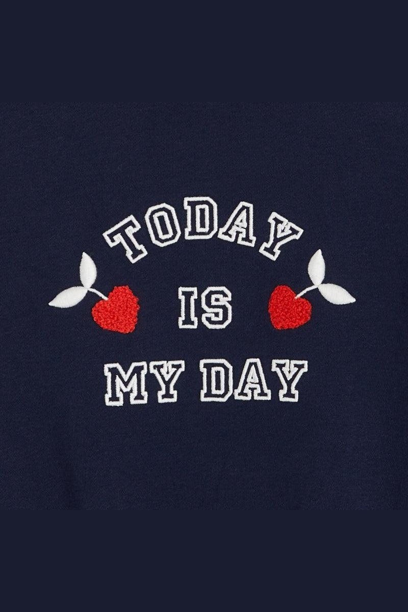 סווטשירט טו דאי בצבע נייבי לילדות - MASHBIR//365